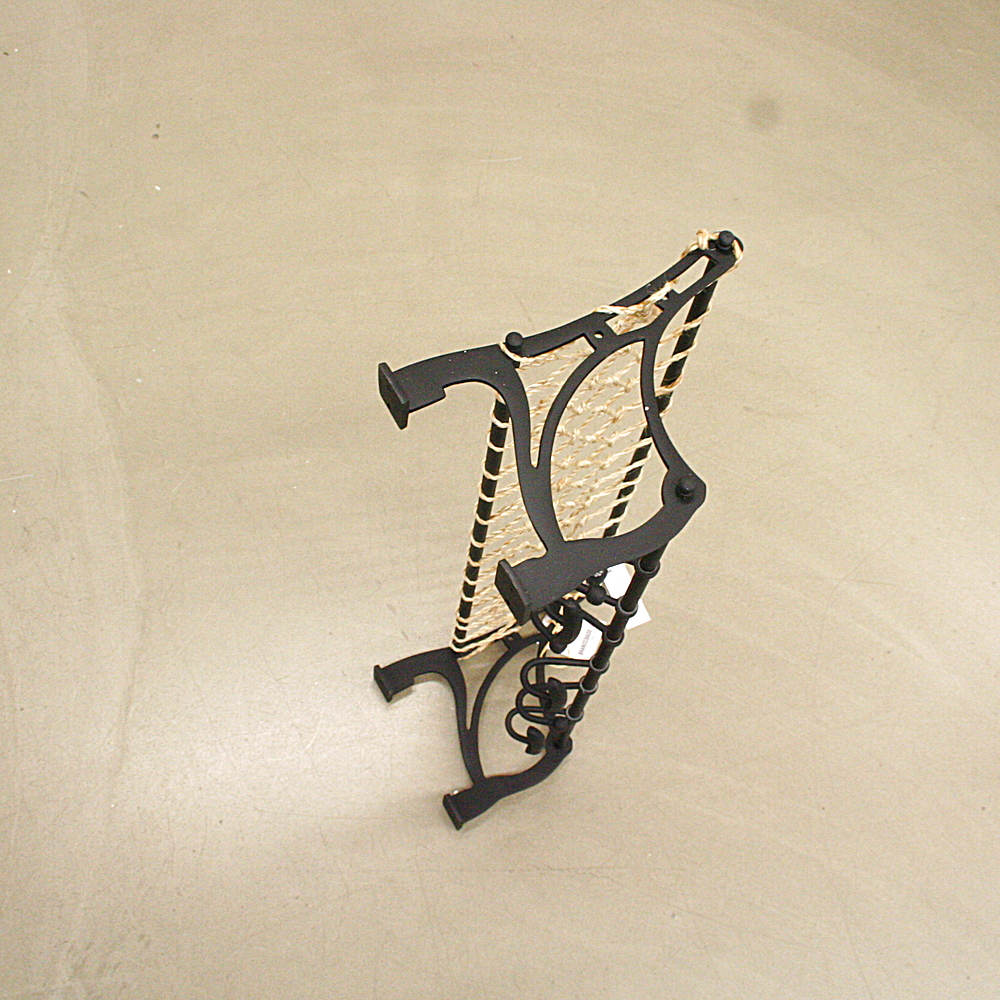 Garderobe schwarz Metall/Jute B ca. 65 cm