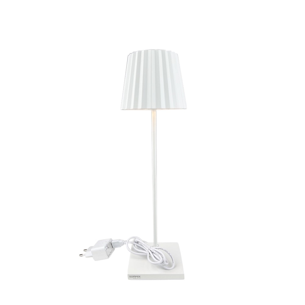 Mobile Dimmbare Außentischlampe Trellia weiß