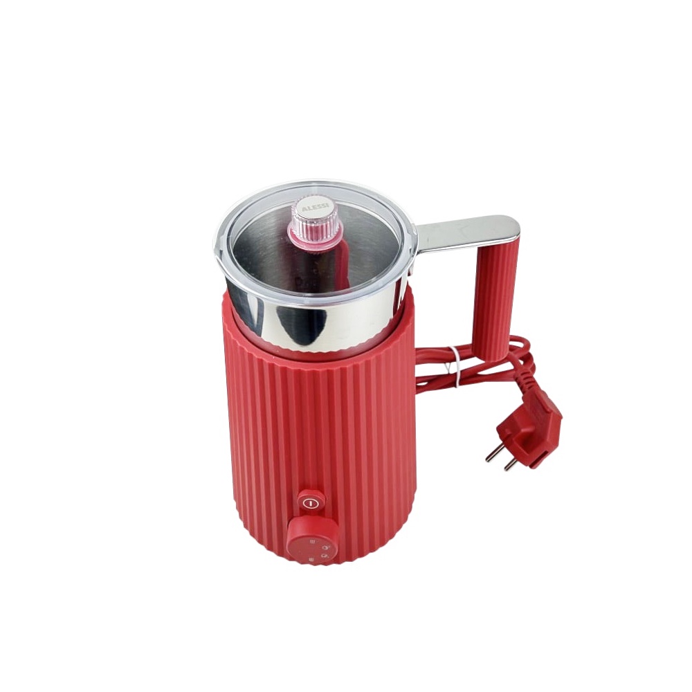 Milchaufschäumer Plissé rot Edelstahl 18/10 B 17 x H 23 cm 350 ml
