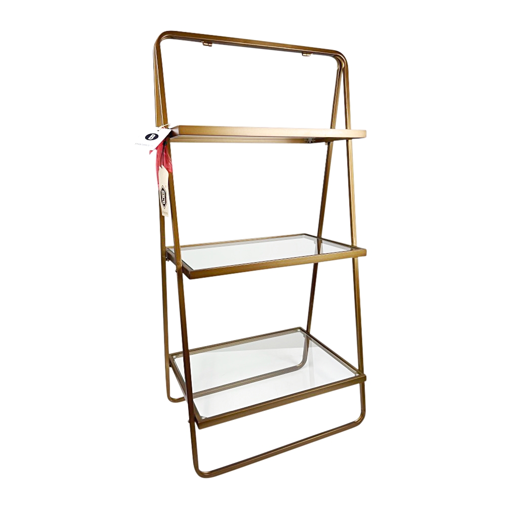 Glas-Leiterregal Goddess Antik-Finish Goldfarben
