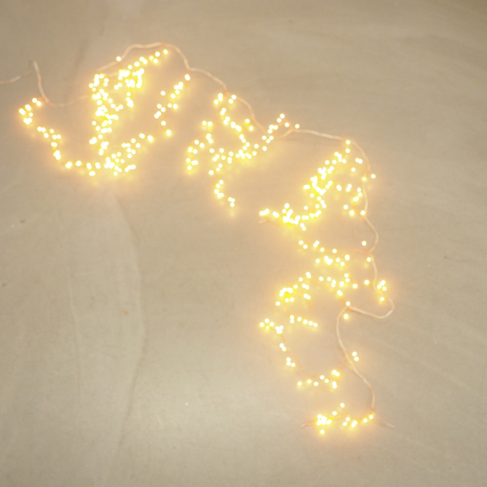 LED Vorhang Eistropfen kupferfarben LEDs Draht B ca. 255cm