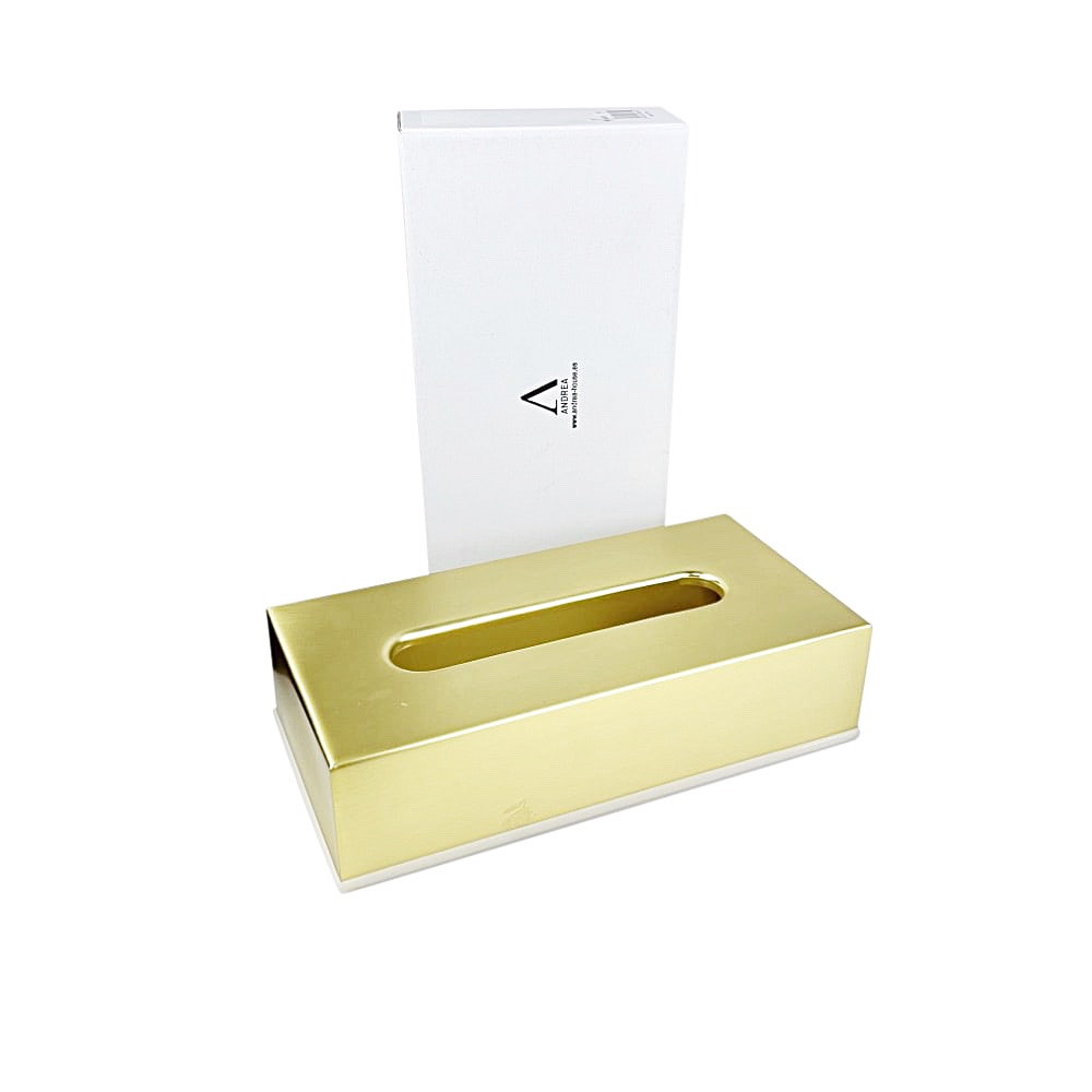 Kosmetiktuchbox Acton goldfarben B 26 x H 7 cm Edelstahl