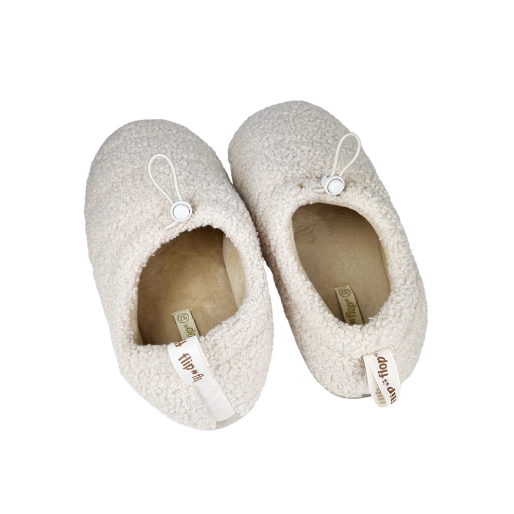 Fleece-Hausschuhe Home Booty 37 Flip Flop Beige