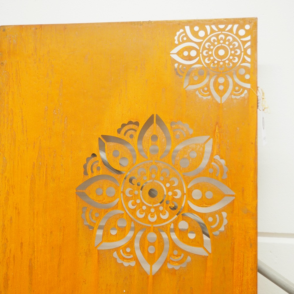 Deko Objekt Sichtschutz Mandala Rost-Optik ca.150cm hoch