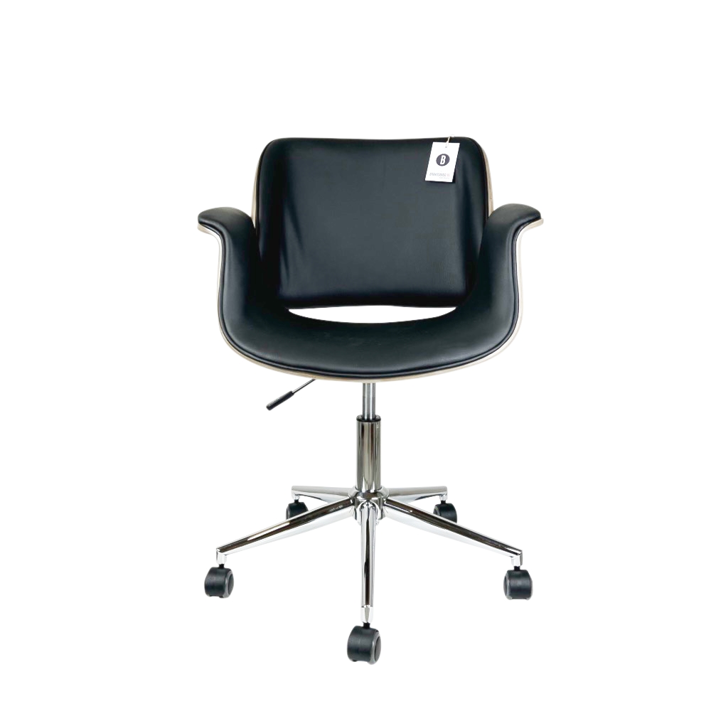 Kunstleder-Bürodrehstuhl Marbella Schwarz höhenverstellbar Modern