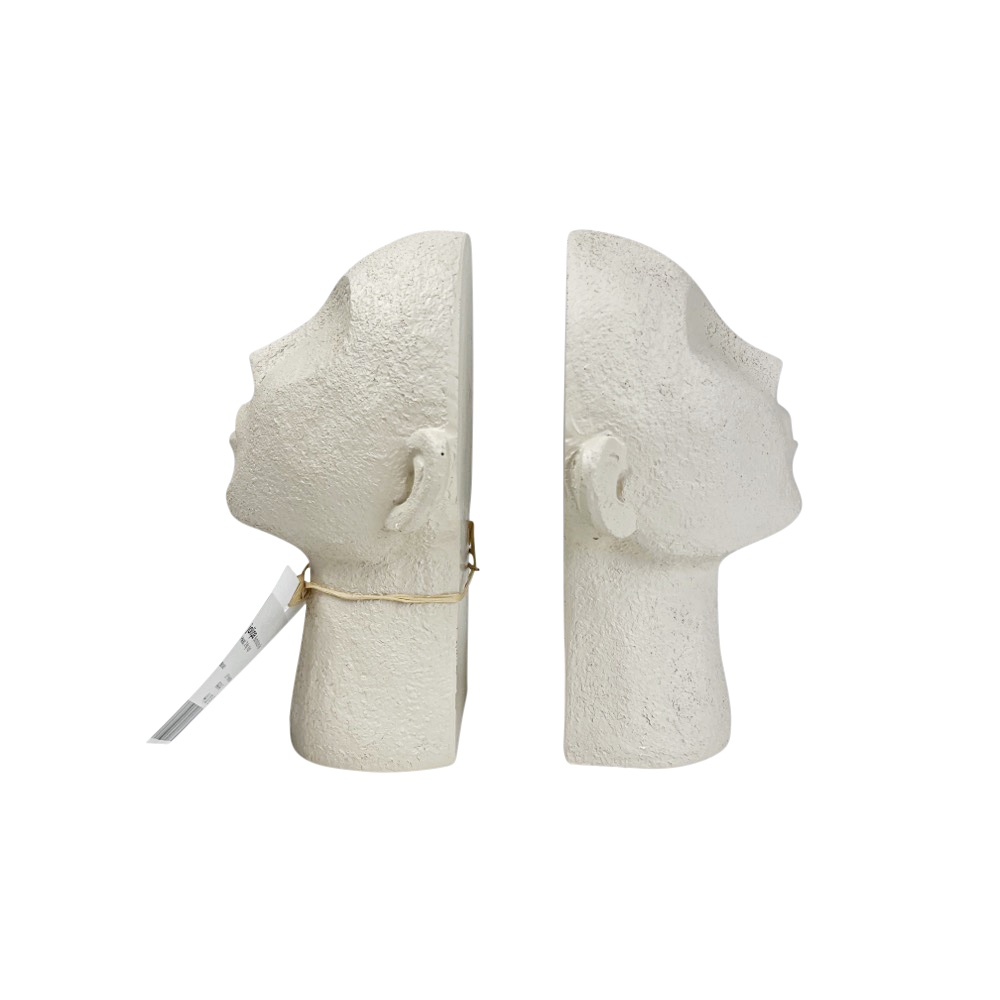 Buchstützen-Set Head 2-tlg. Kopf Gesicht Weiß Form Deko