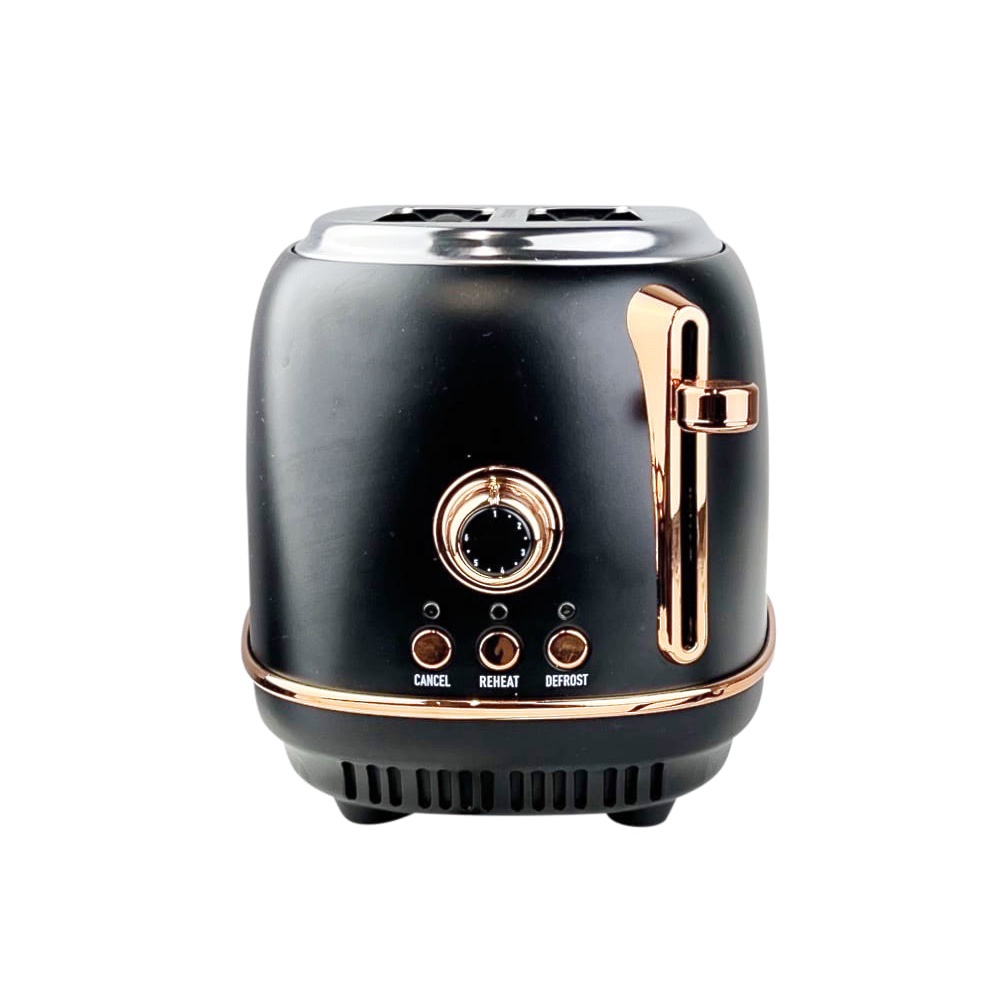 Toaster Heritage Schwarz Silberfarben Kupferfarben