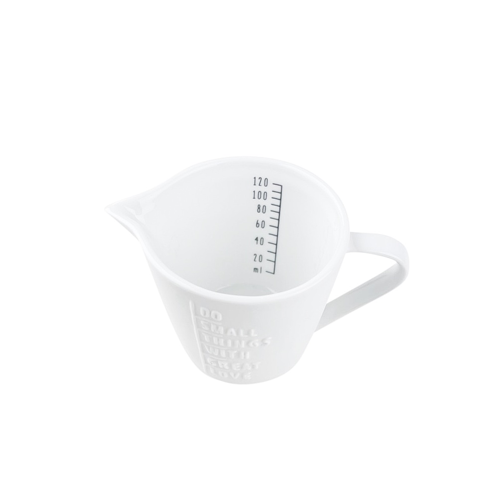 Porzellan-Messbecher Small Things Prägung Ø 9 x H 7 cm Weiß