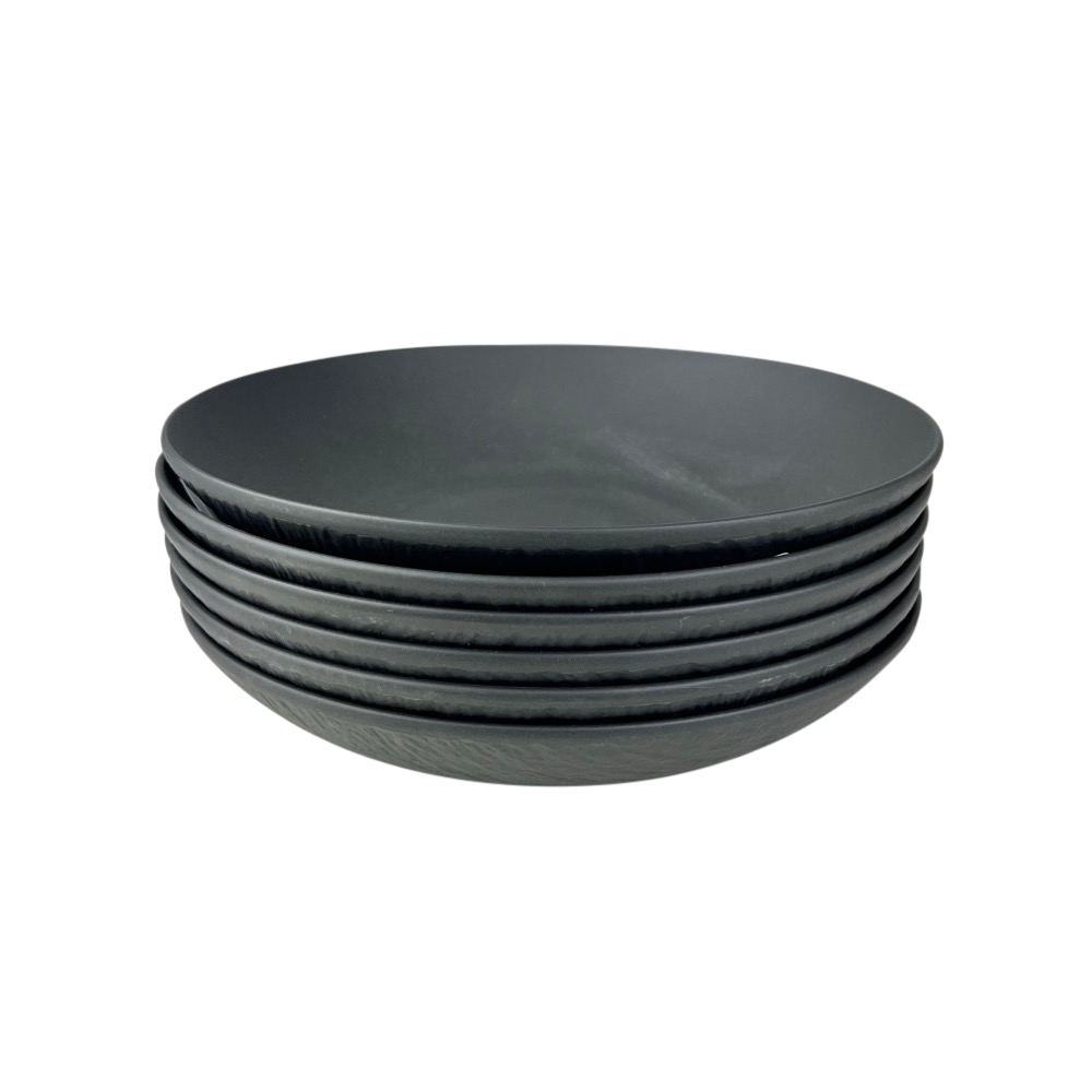 6 x Servierschale Manufacture Rock schwarz rund