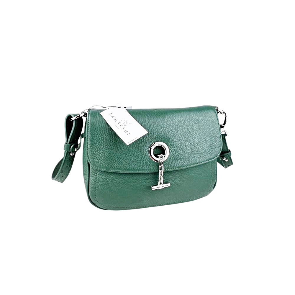 Leder-Umhängetasche Sac À Bandoulière Paris grün