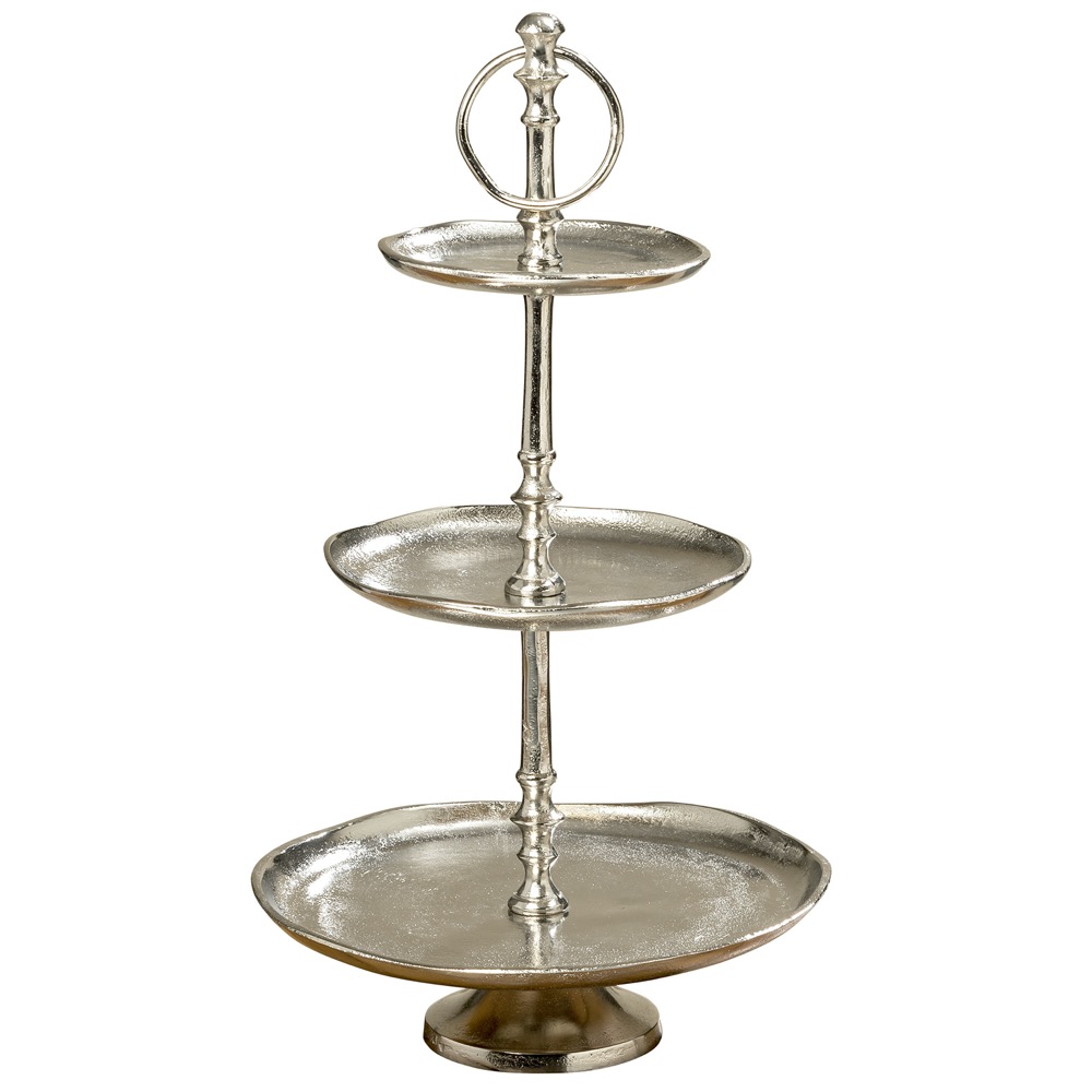 Deko-Etagere Flaire H 48cm Aluminium silber