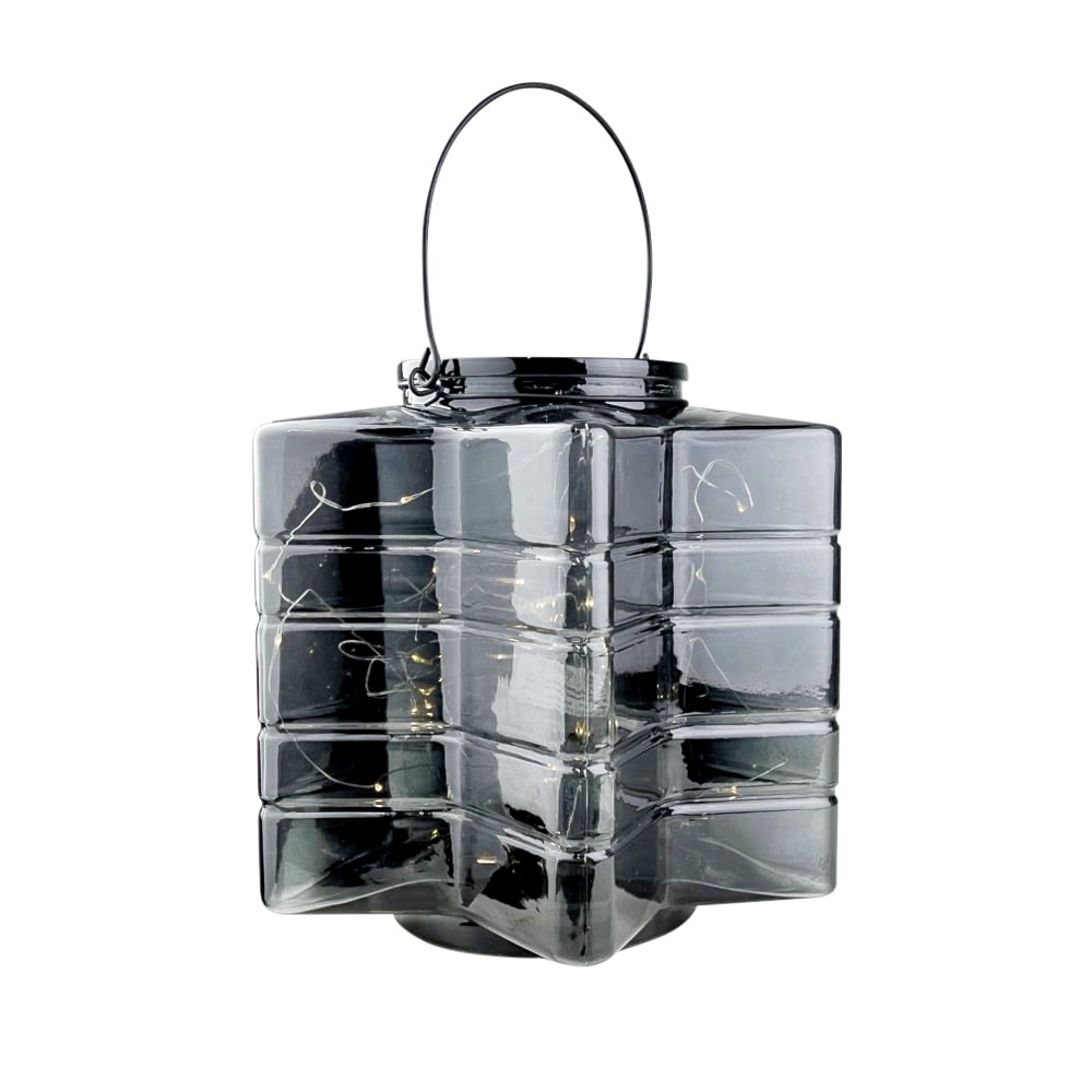 Windlicht LED-Lichterkette schwarz LED