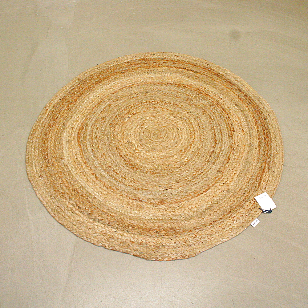Teppich Tondo Ø ca. 100 cm Jute Handarbeit