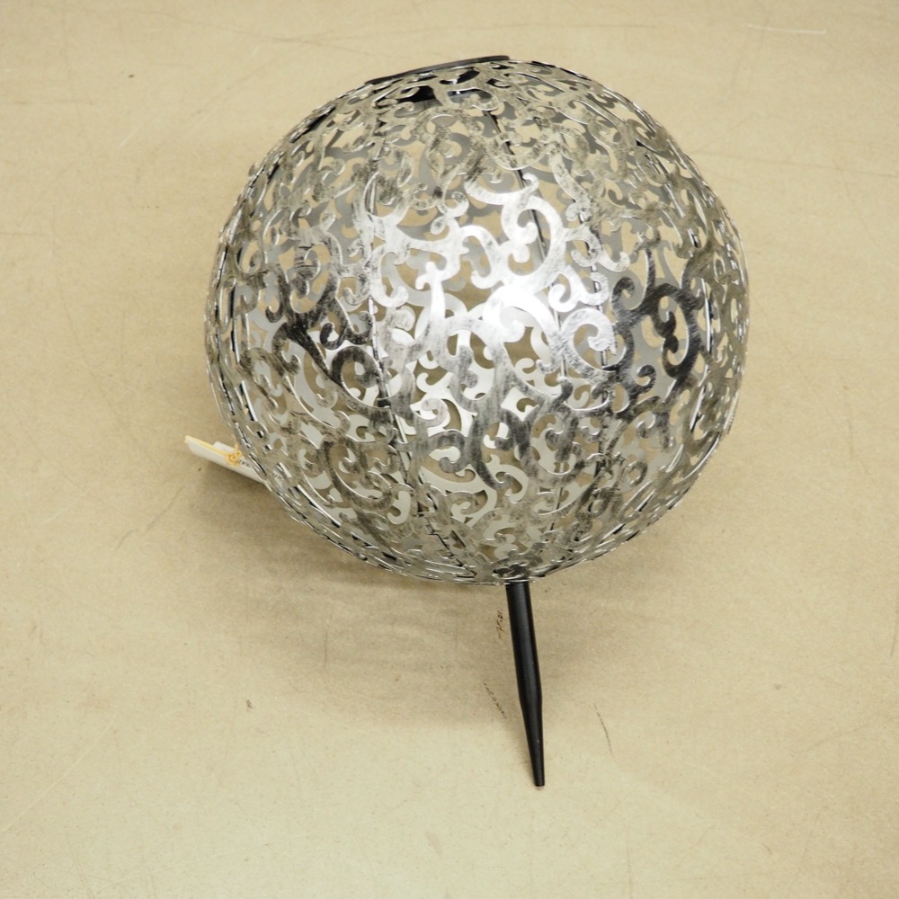 Outdoor-Solar-LED-Spießleuchte Live silber Metall Ø 29 cm H 40 cm