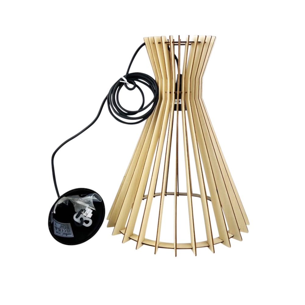 Boho-Pendelleuchte Groa Holz Metall