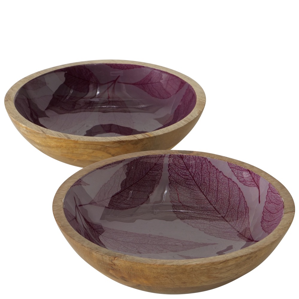1x Schale Leeva 2 sort.Rund H 7 cm D 25 cm Mango Farbmix Deko