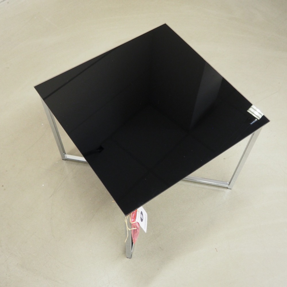 Beistelltisch Matheo Glasplatte schwarz B 50cm H 45cm T 50cm