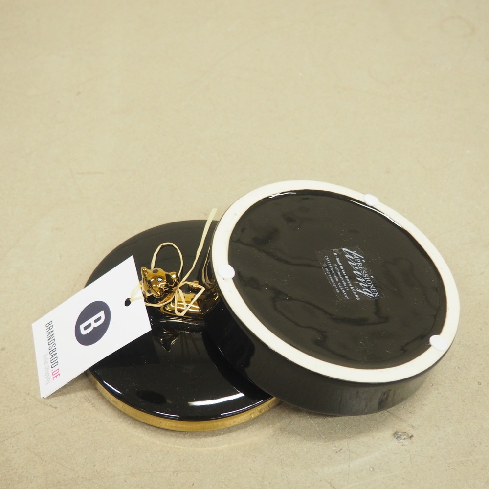 Deko Dose Gepard schwarz gold ø14 cm