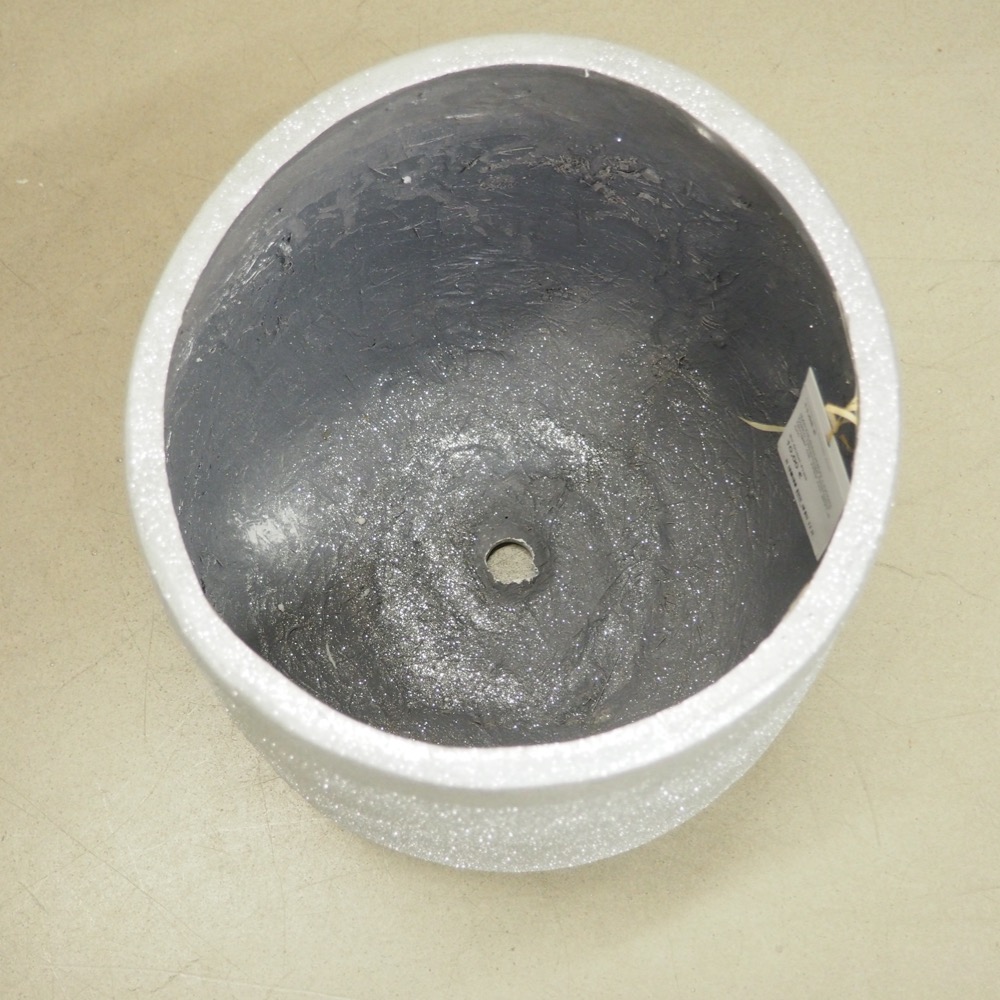 Deko Übertopf Glamour Gingar H33cm Ø31,5cm silber Blumentopf