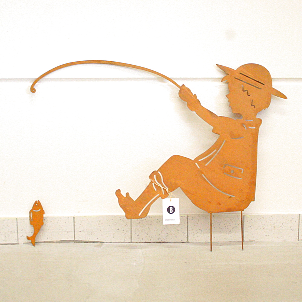 Gartenstecker Angler Edelrost Deko H.ca.64 cm Mia Villa