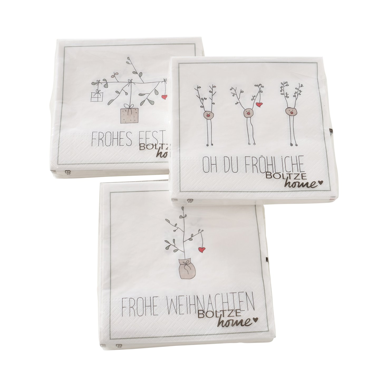 Servietten Scribble 20 tlg. 3 Varianten Farbmix Papier Deko