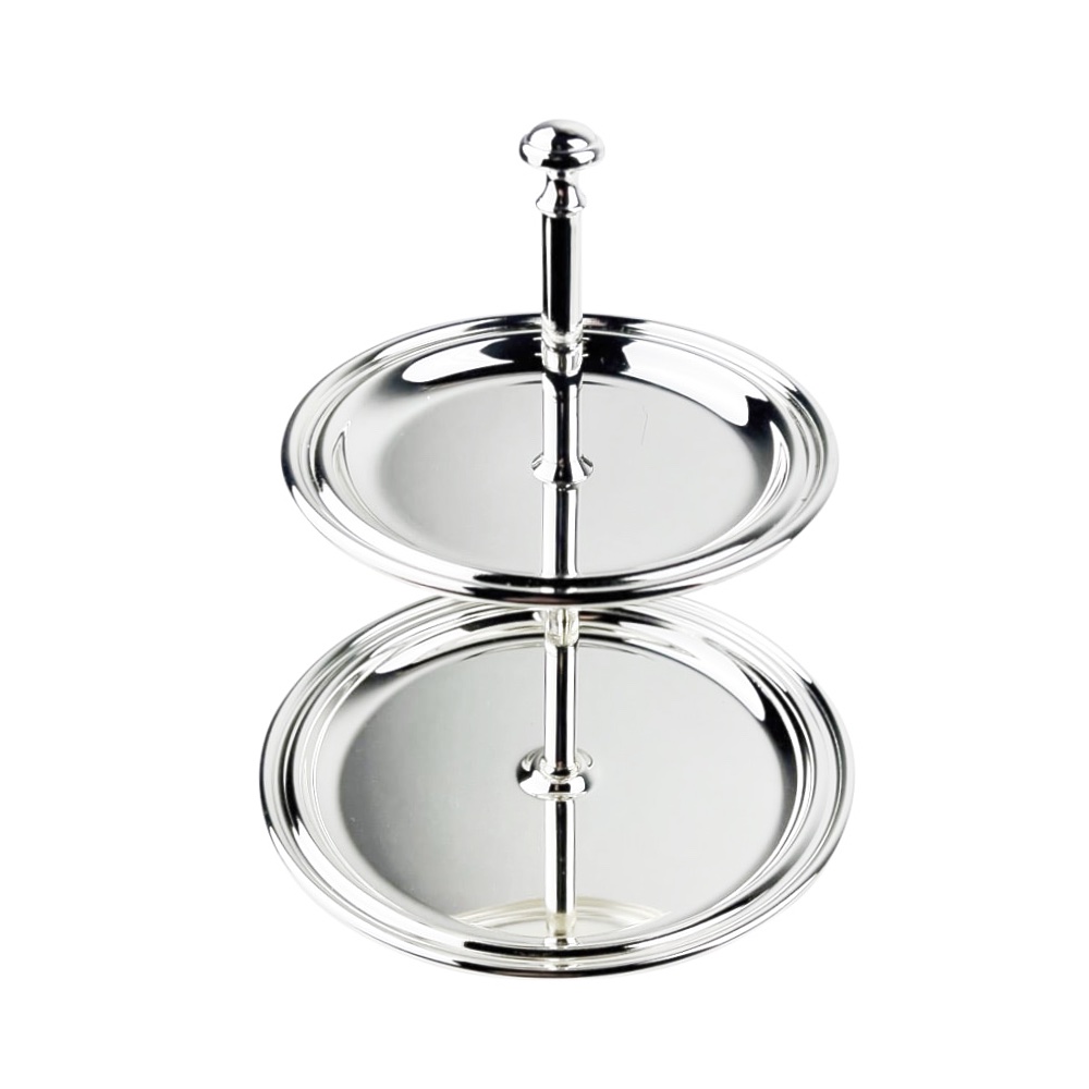 Etagere Emilia Edelstahl versilbert Glas Ø 12 cm H 16 cm