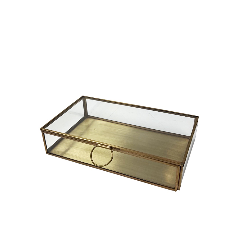 Aufbewahrungsbox Janni Messing Glas Box Deko Schmuck
