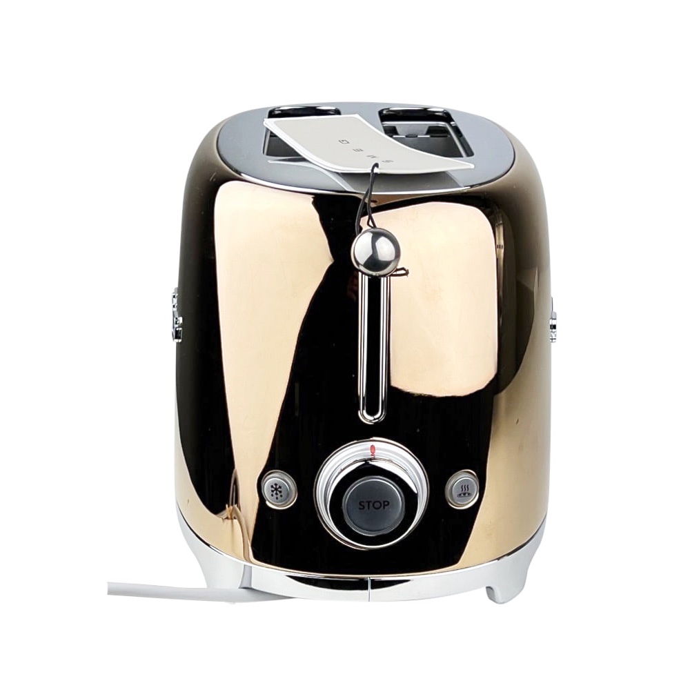 2-Schlitz-Toaster 50's Retro Style Roségold Edelstahl