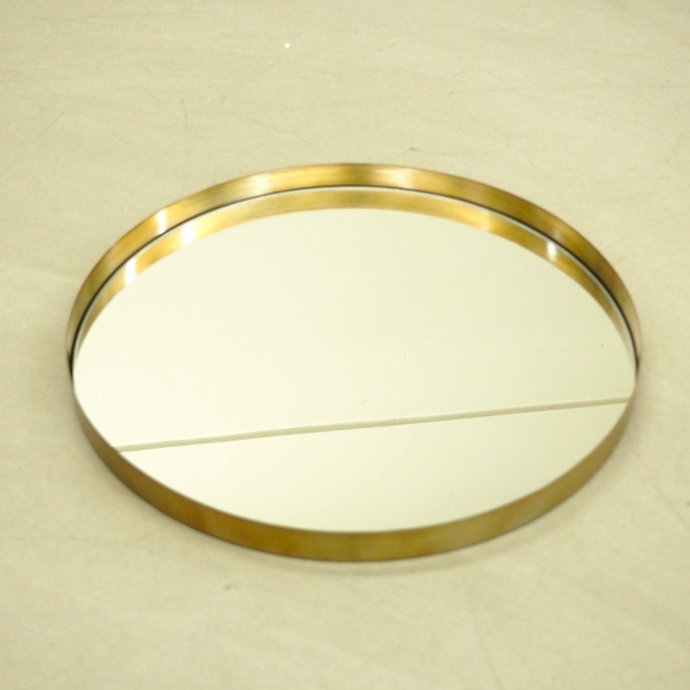 Runder Wandspiegel Metall Goldrahmen Ø 43 cm