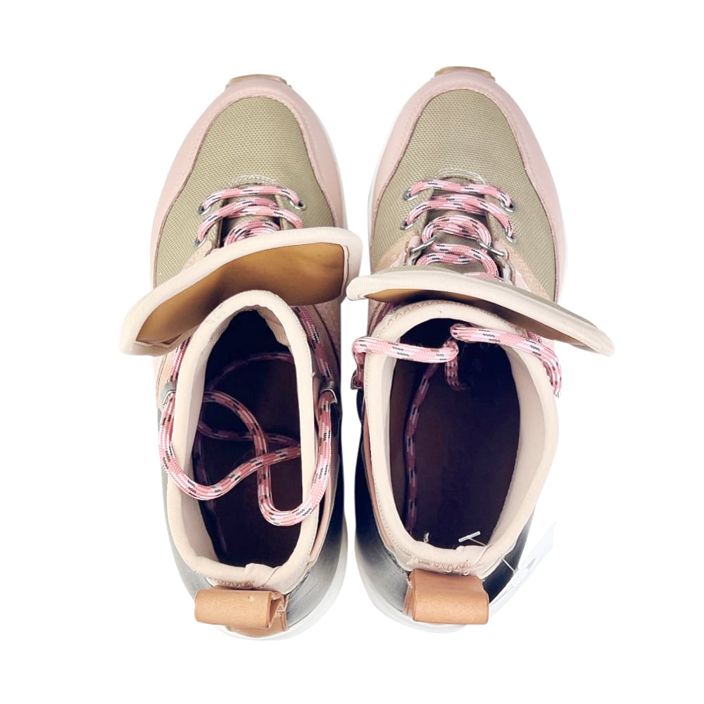 Sneaker oliv rosa beige Kalbsleder Gr. 39