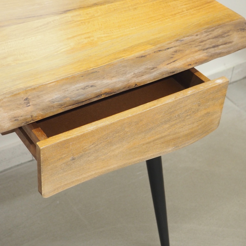 Schminktisch B 120 x T 52 x H 162 cm Mangoholz Spiegel