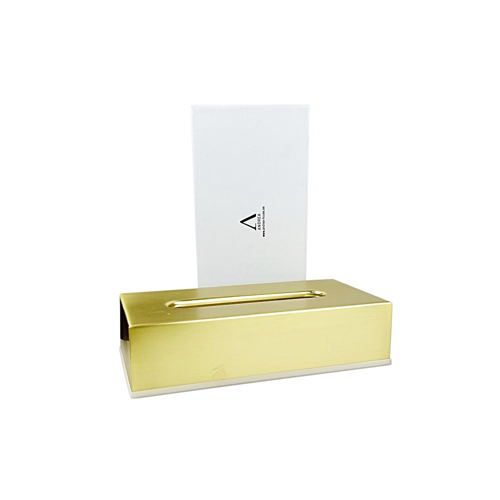 Kosmetiktuchbox Acton goldfarben B 26 x H 7 cm Edelstahl