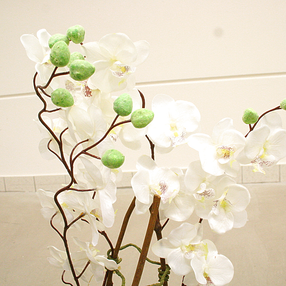 Kunstpflanze Orchideentopf Keramiktopf modern H 60 cm