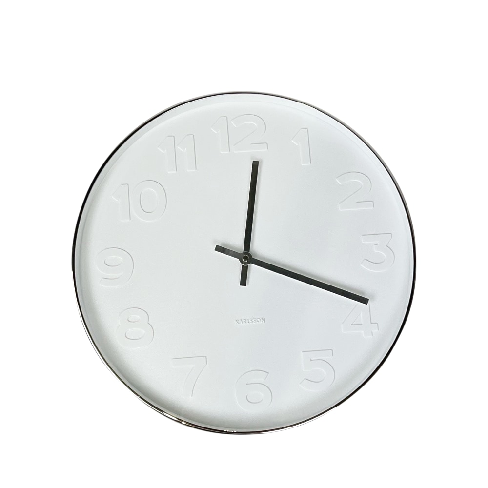 Wanduhr Mr. White ca. Ø 38x6 cm Stahl weiß