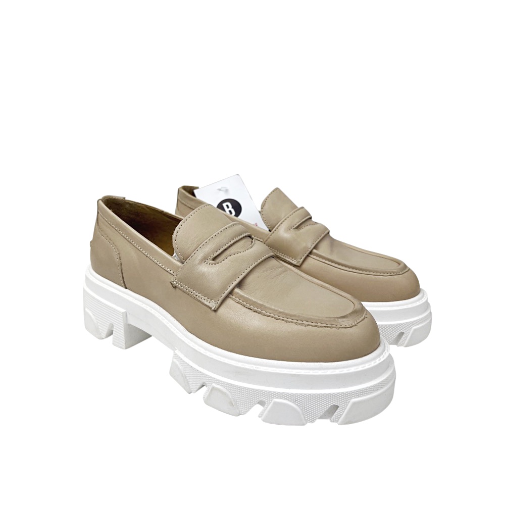 Loafer Leder beige Gr. 39