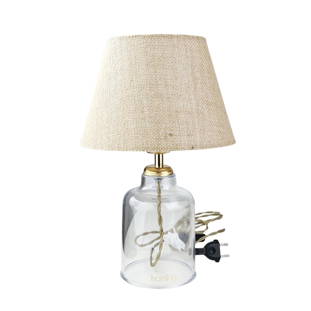 2x Tischleuchten Roy Transparent Braun Lampe Leuchte