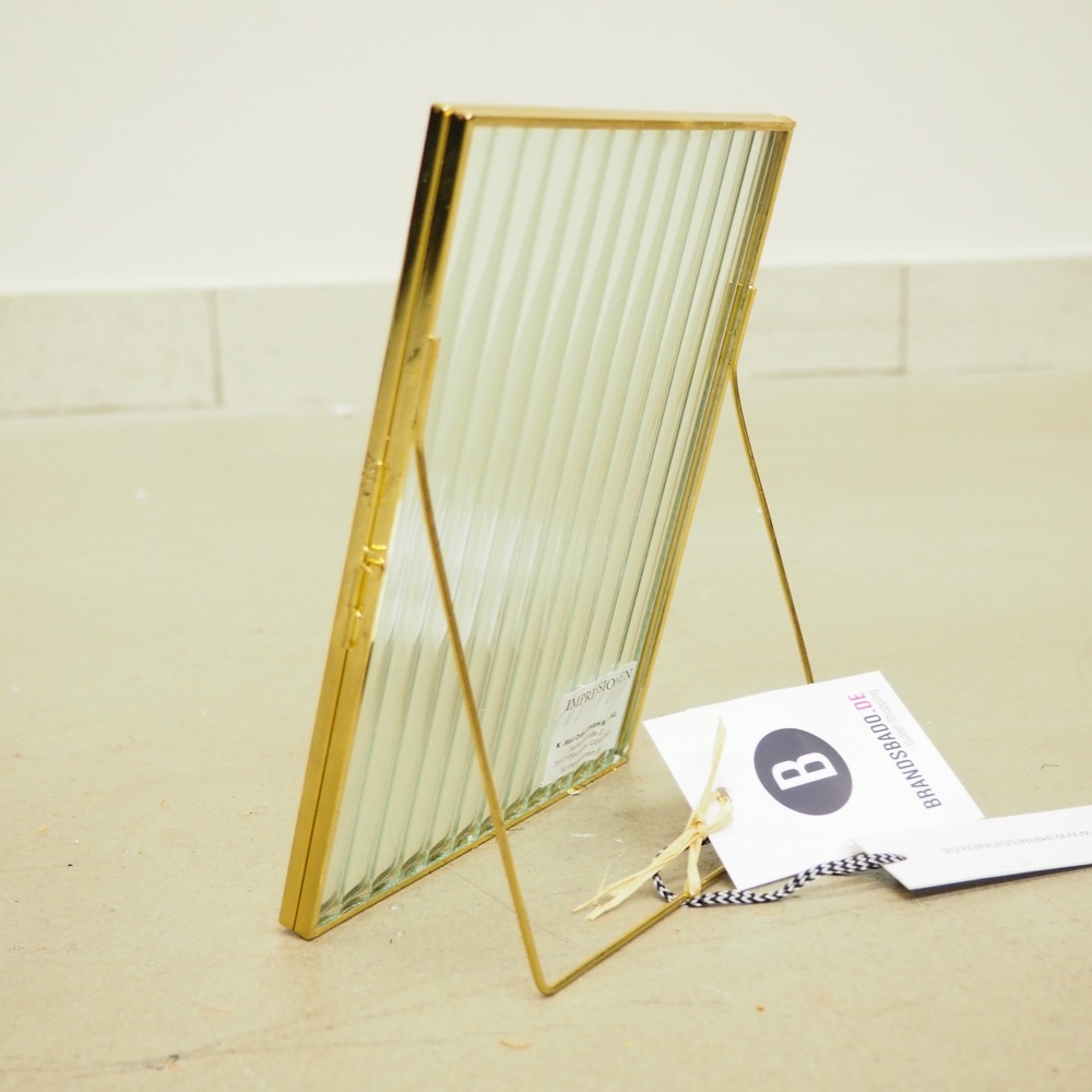 Bilderrahmen ca. 20 x 15 cm goldfarben Glas Metall