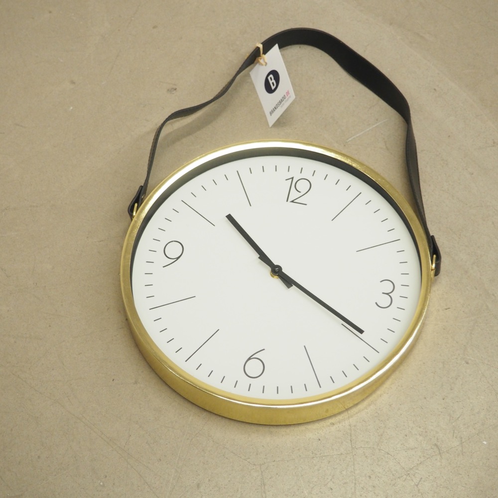 Wanduhr Ella rund Eisen Uhr Ø 33cmx4cm goldfarben batteriebetrieben