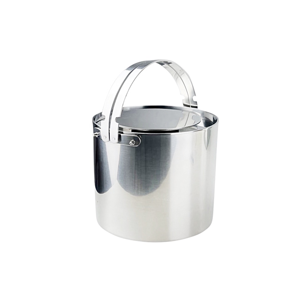 Eiseimer Arne Jacobsen Edelstahl Ø 13 x H 11 cm Silber