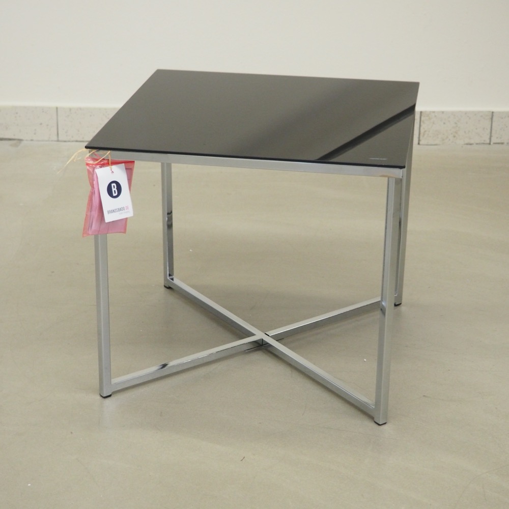 Beistelltisch Matheo Glasplatte schwarz B 50cm H 45cm T 50cm