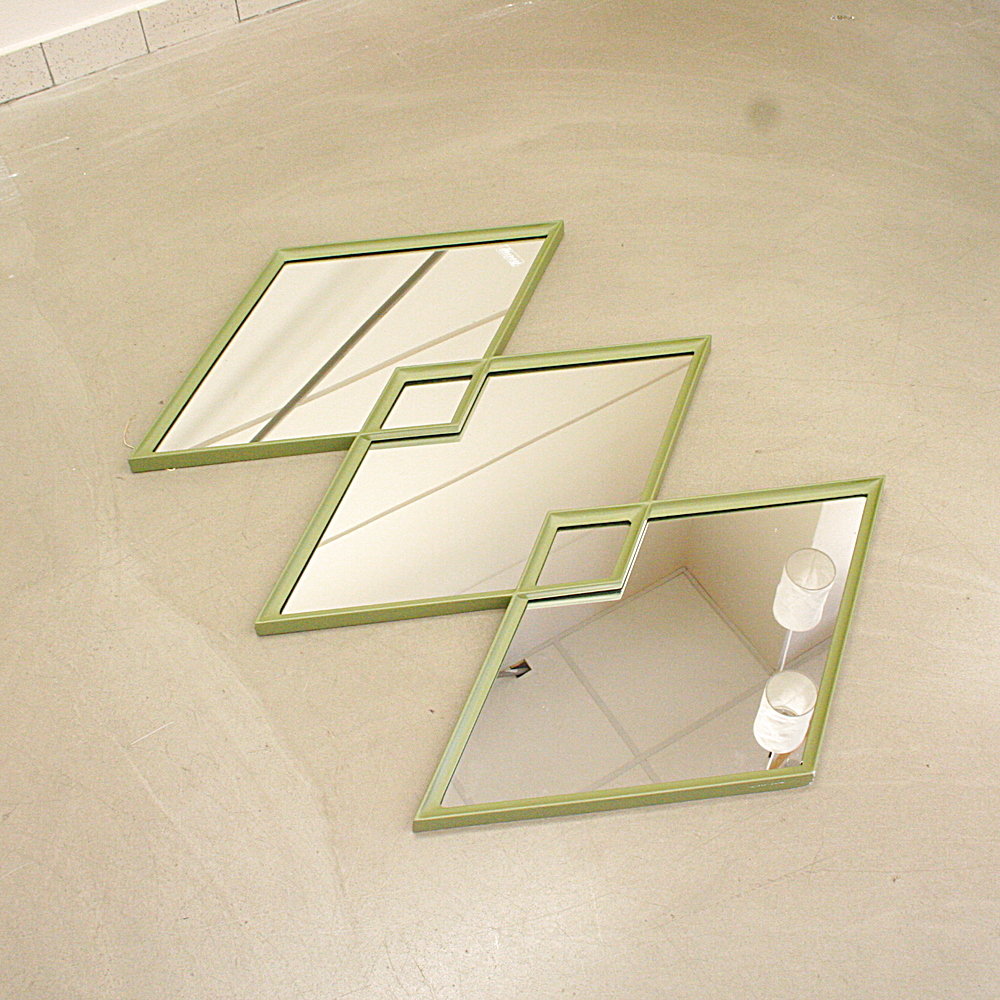 Spiegel B 120 x H 80 x T 3 cm Rauten-Optik