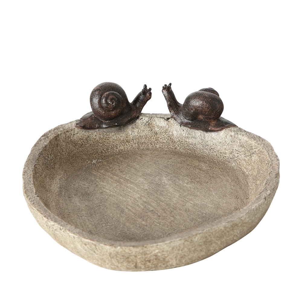 1x Vogeltränke/-bad Lubin 2sort. H 6cm Kunstharz Braun Deko Garten