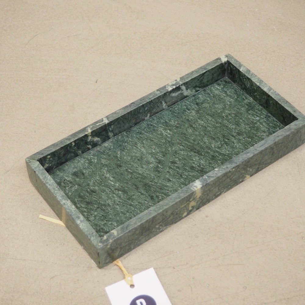 Deko-Marmor-Tablett Mera grün-marmoriert Deko-Objekt  B 30 x T 15 cm