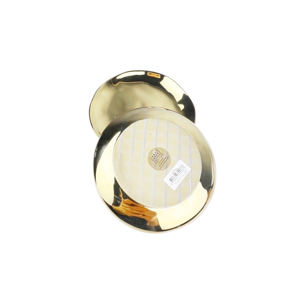 2x Untertasse Good Morning Gold rund Steingut Ø 14 cm
