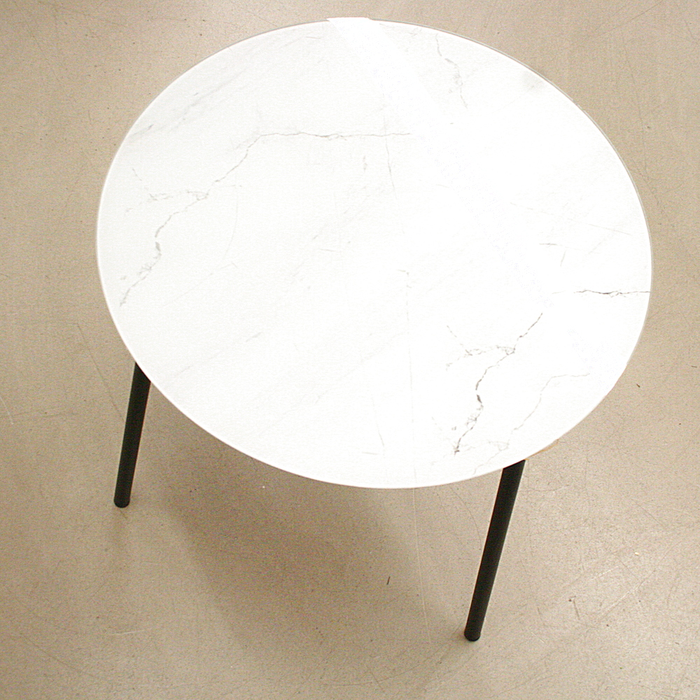 Beistelltisch Marmor-Optik weiß H50cm Ø50cm