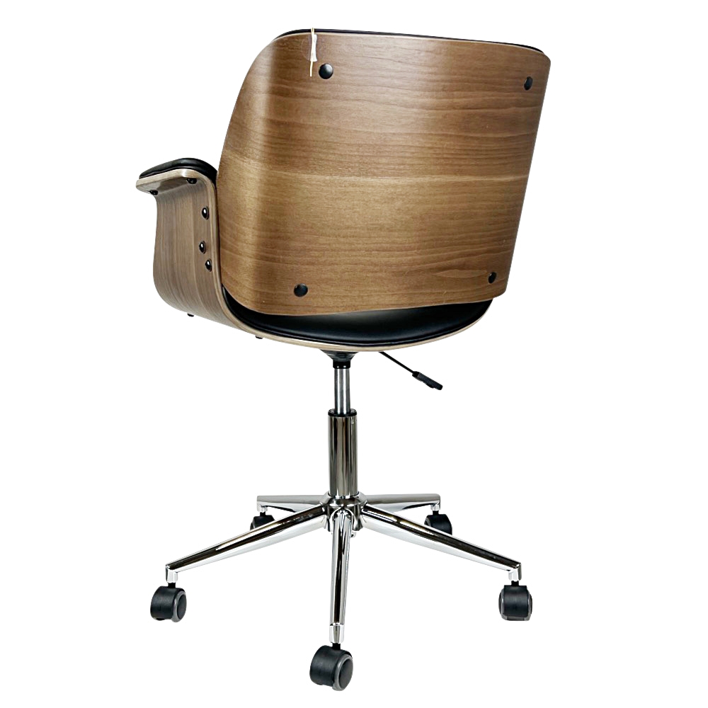 Kunstleder-Bürodrehstuhl Marbella Schwarz höhenverstellbar Modern