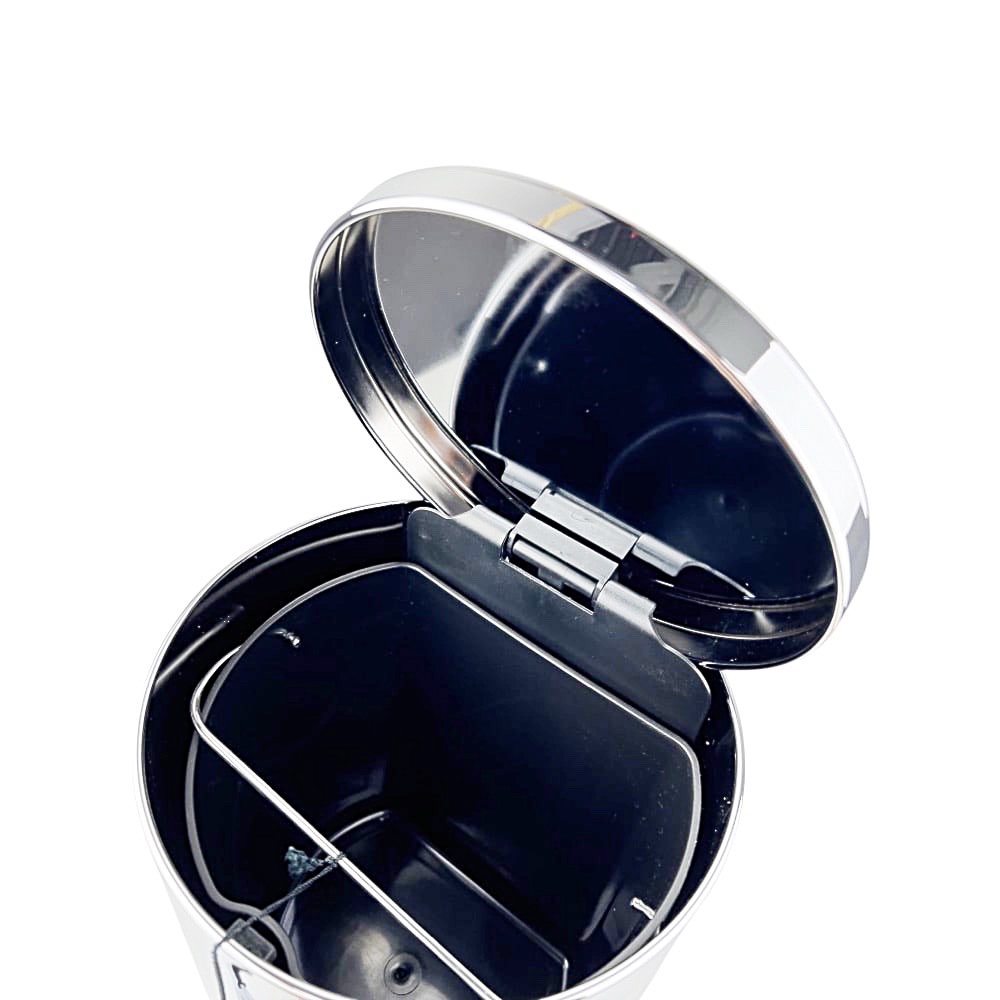 Treteimer Leslie Kunststoff Edelstahl Chrome