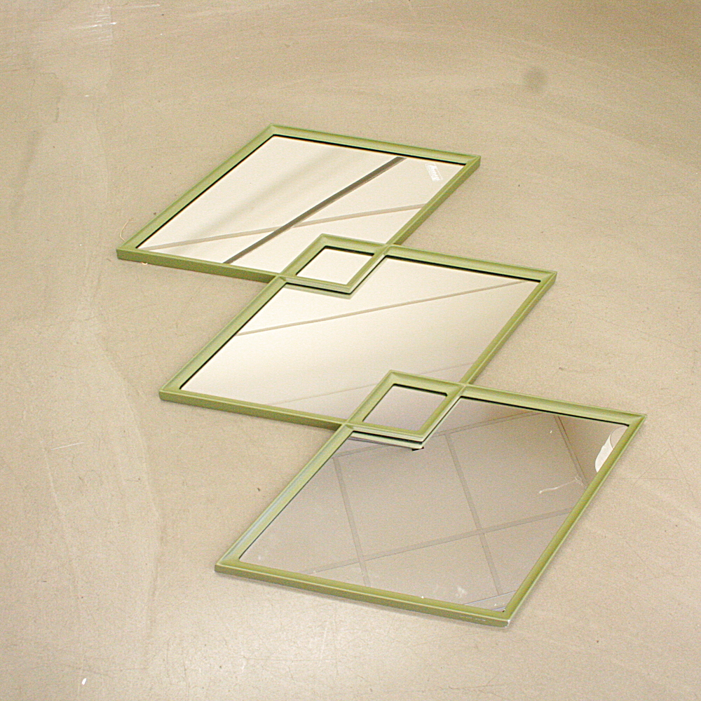 Spiegel B 120 x H 80 x T 3 cm Rauten-Optik