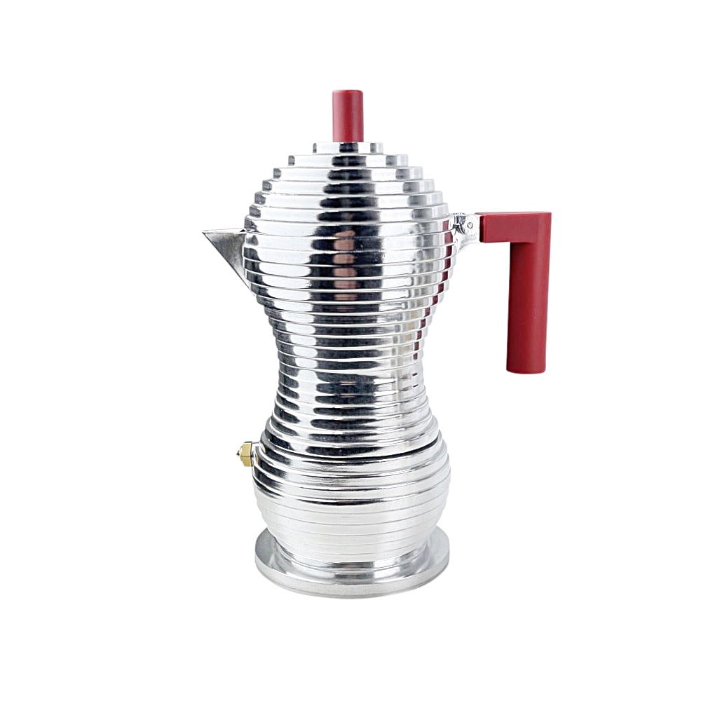 Espressokocher Pulcina drei Tassen Aluminiumguss Silber B 15 H 20
