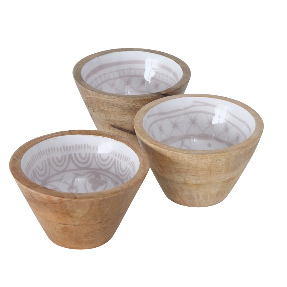 1x Schale Ibiza (3 sort.) Rund H 6cm D 10cm Beige Braun Off-White Mango